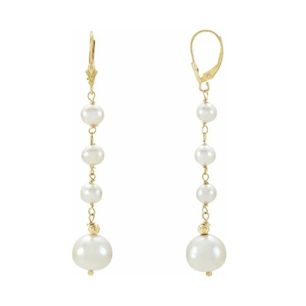 Graduated Pearl Drop Earrings - Nashelle