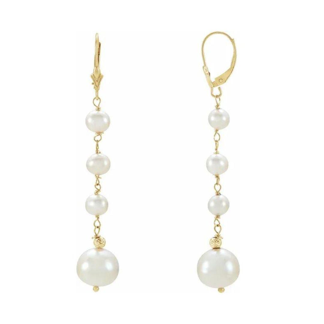 Graduated Pearl Drop Earrings - Nashelle