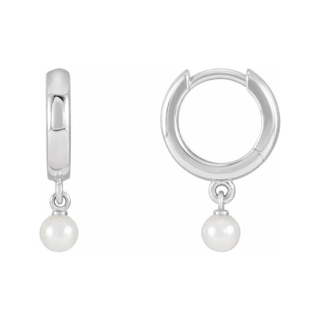 Pearl Dangle Huggies - Nashelle