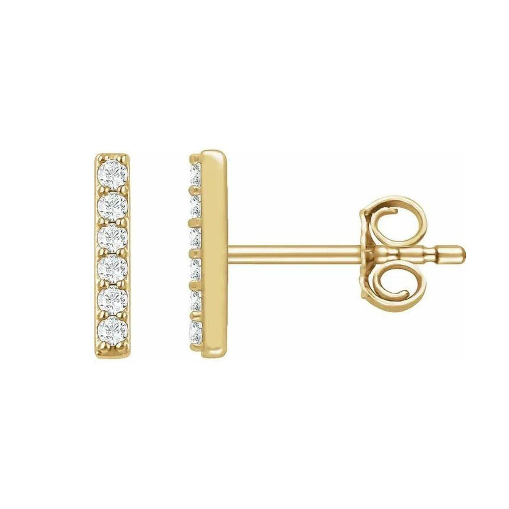 Diamond Bar Studs - Nashelle