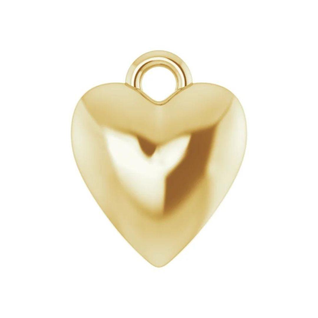Yellow Puffy Heart Charm - Nashelle