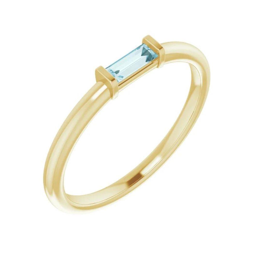Sky Blue Topaz Stackable Ring - Nashelle