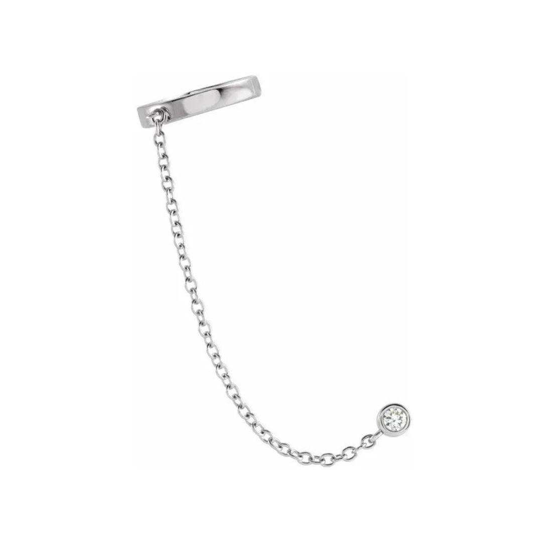 Ear Cuff With Diamond Stud - Nashelle