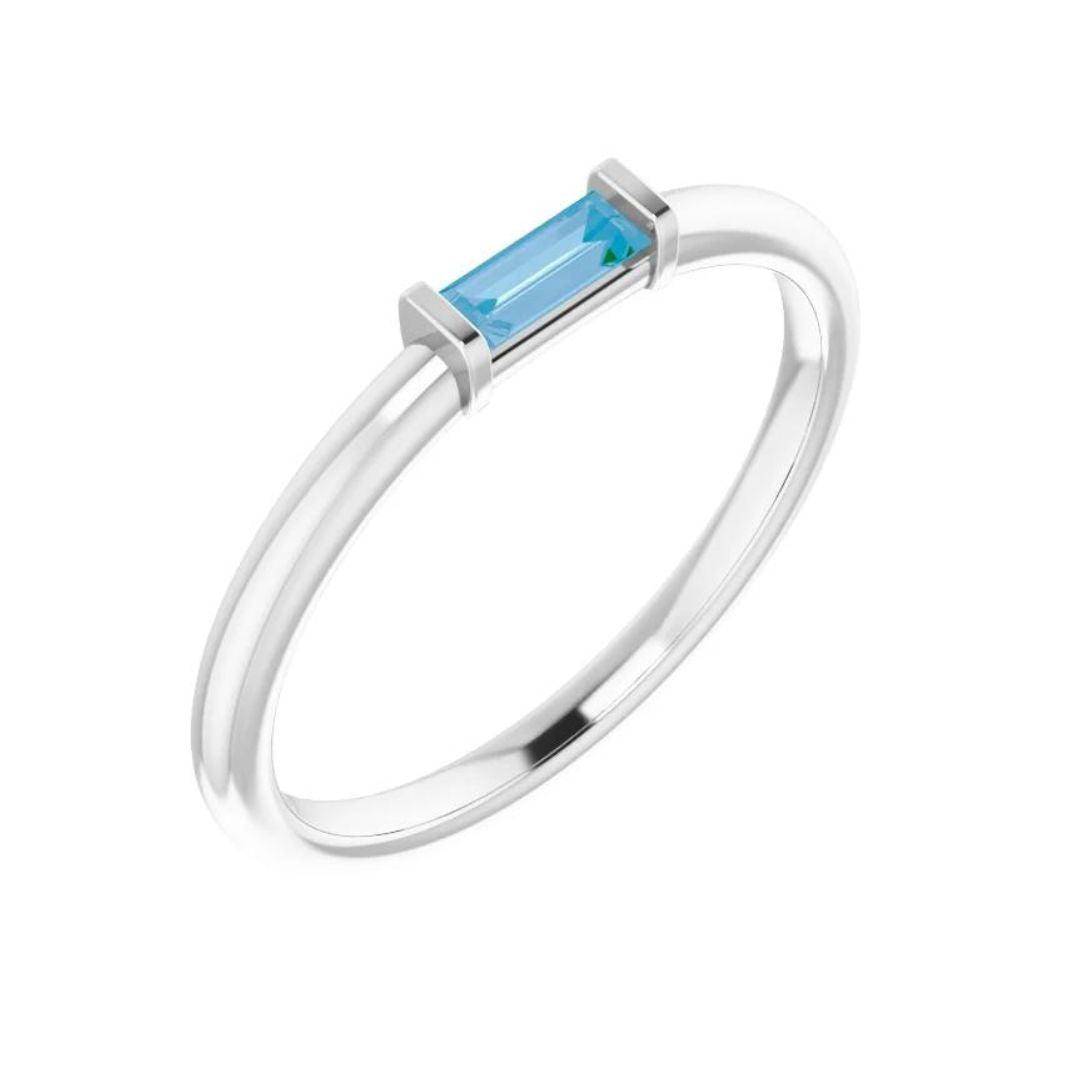 Sky Blue Topaz Stackable Ring - Nashelle