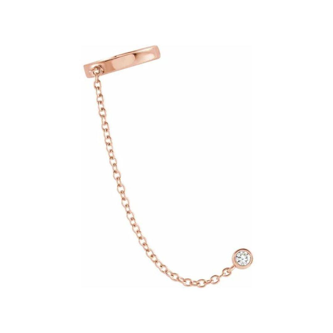 Ear Cuff With Diamond Stud - Nashelle