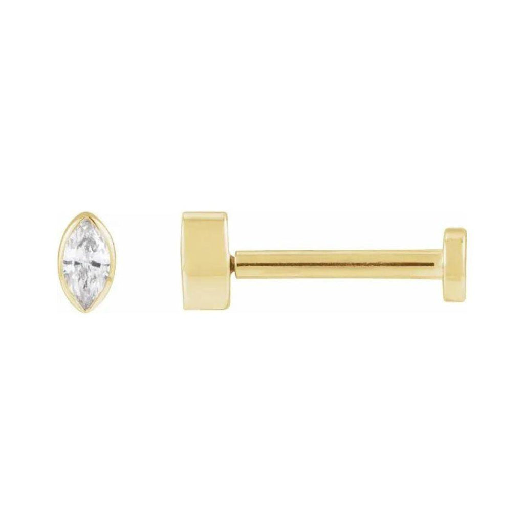 Diamond Marquise Flat Back Studs - Nashelle