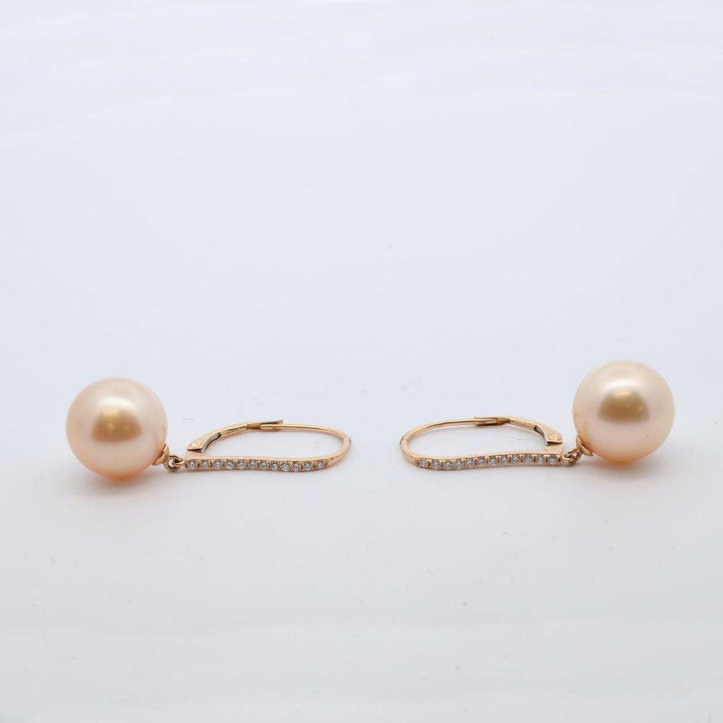 Diamond South Sea Pearl Earrings - Nashelle