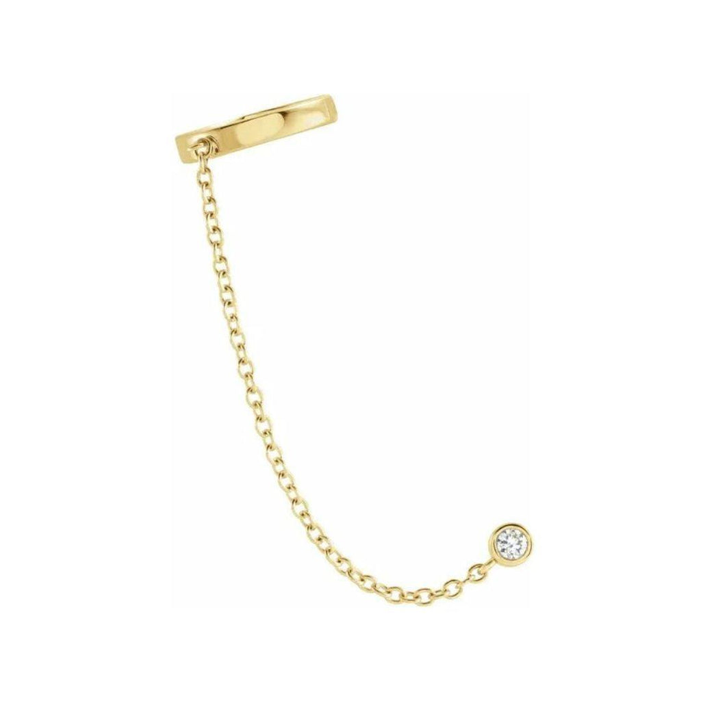 Ear Cuff With Diamond Stud - Nashelle