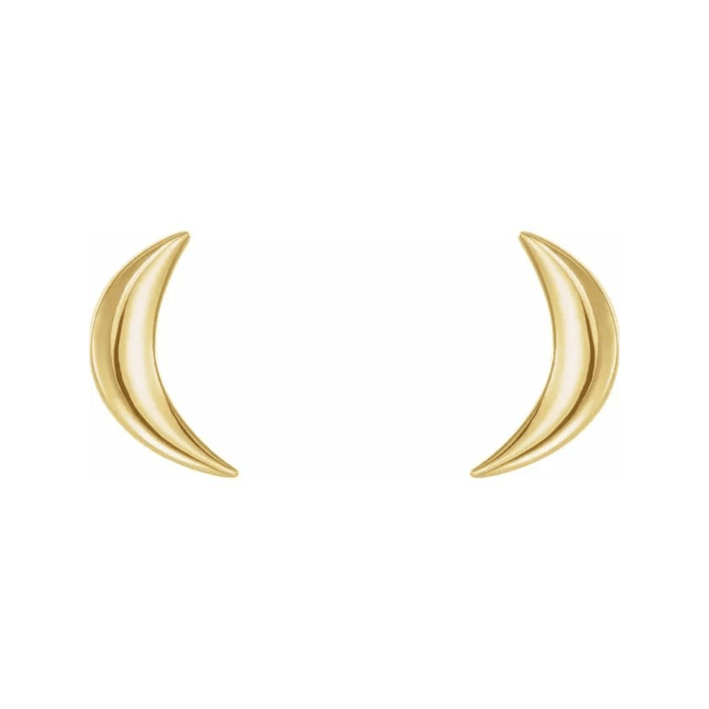 Gold Crescent Moon Studs - Nashelle