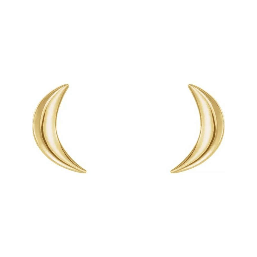 Gold Crescent Moon Studs - Nashelle