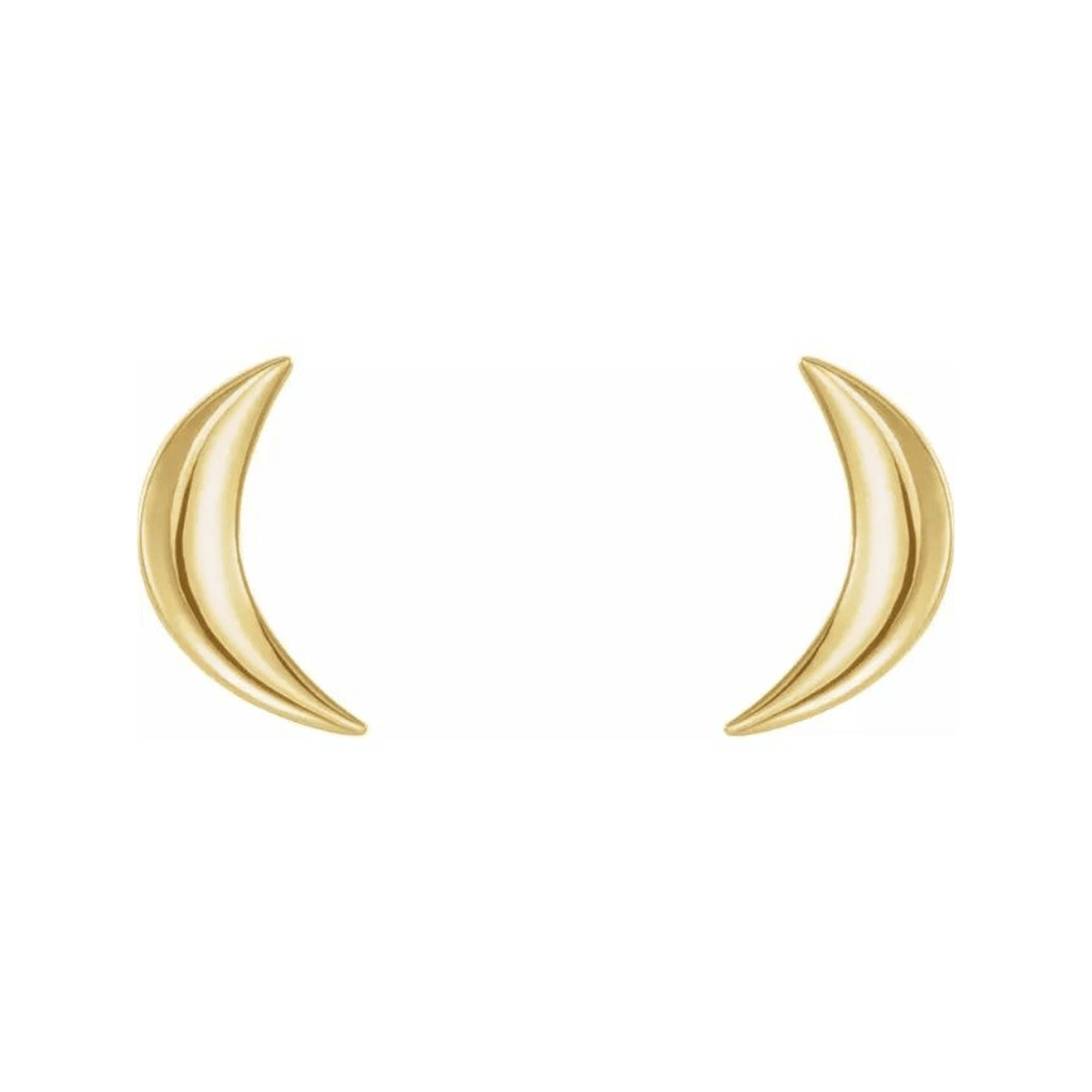 Gold Crescent Moon Studs - Nashelle