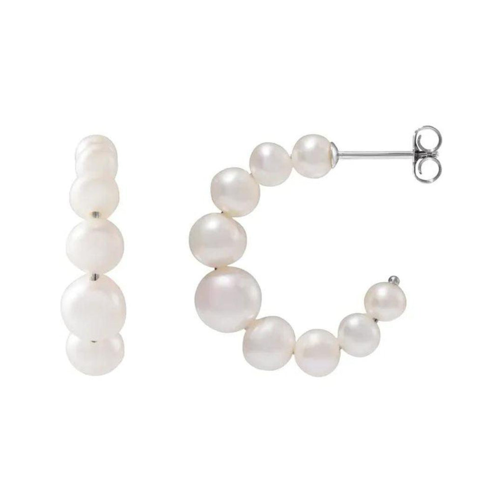 Graduated Pearl Hoops - Nashelle