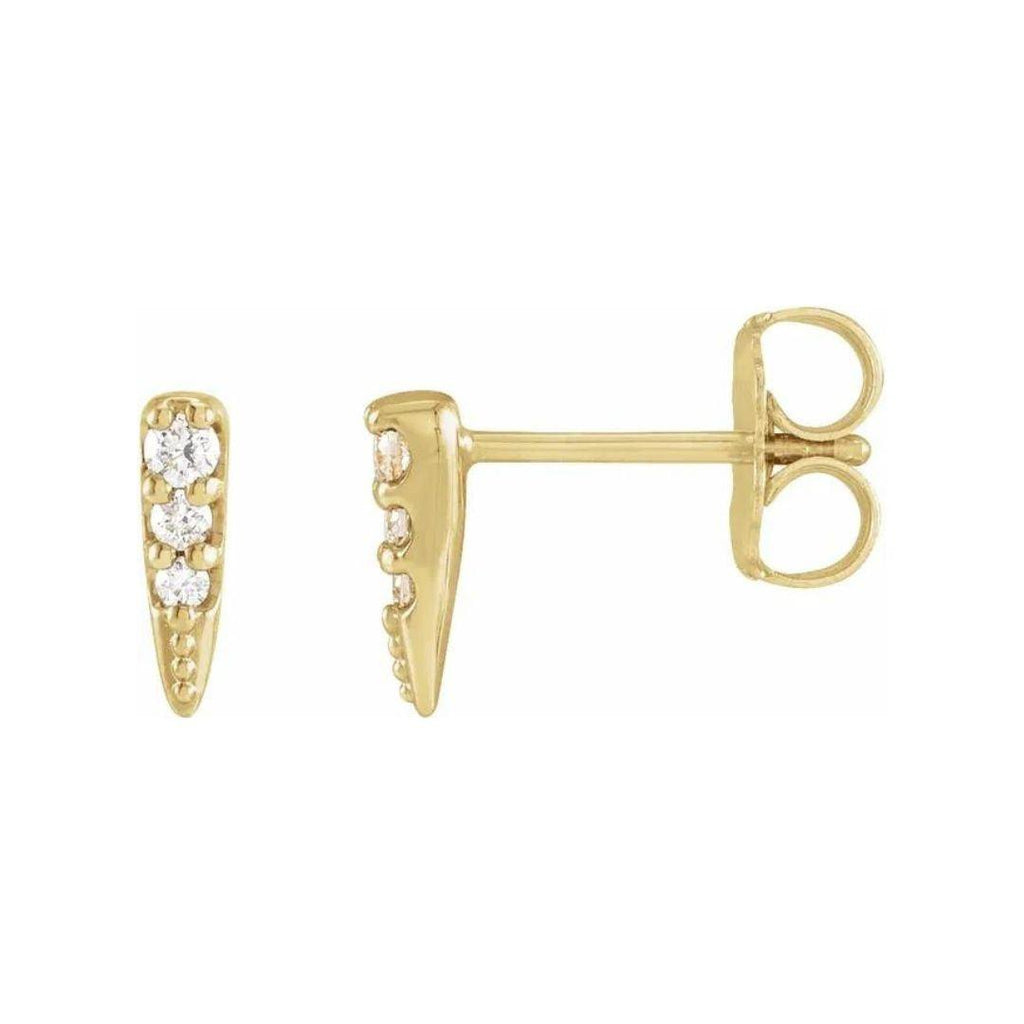 Petite Diamond Spike Studs - Nashelle