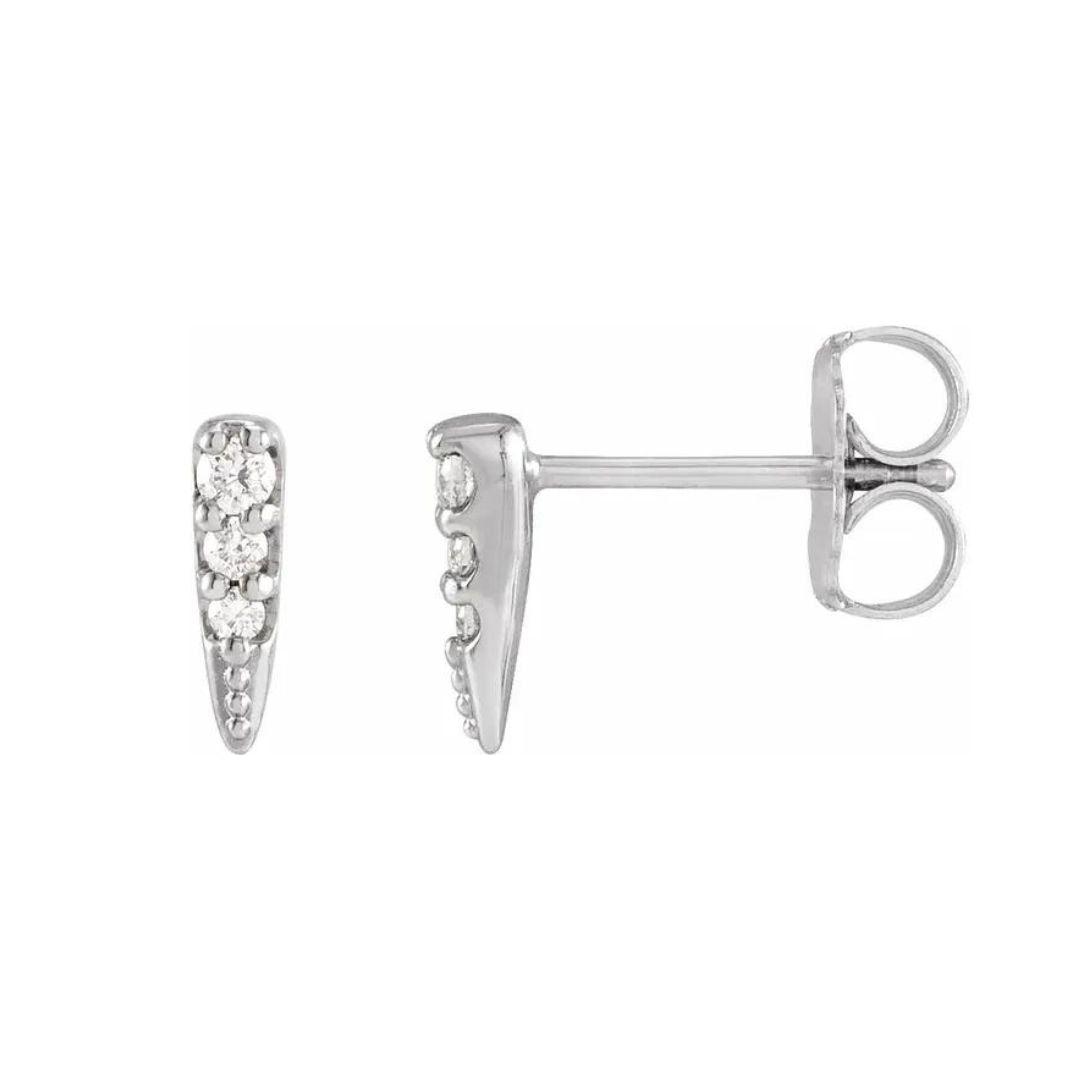 Petite Diamond Spike Studs - Nashelle