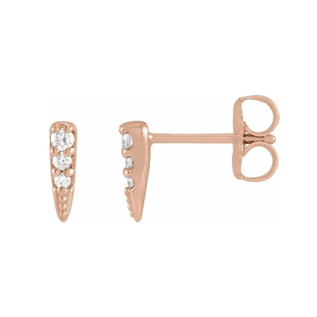 Petite Diamond Spike Studs - Nashelle