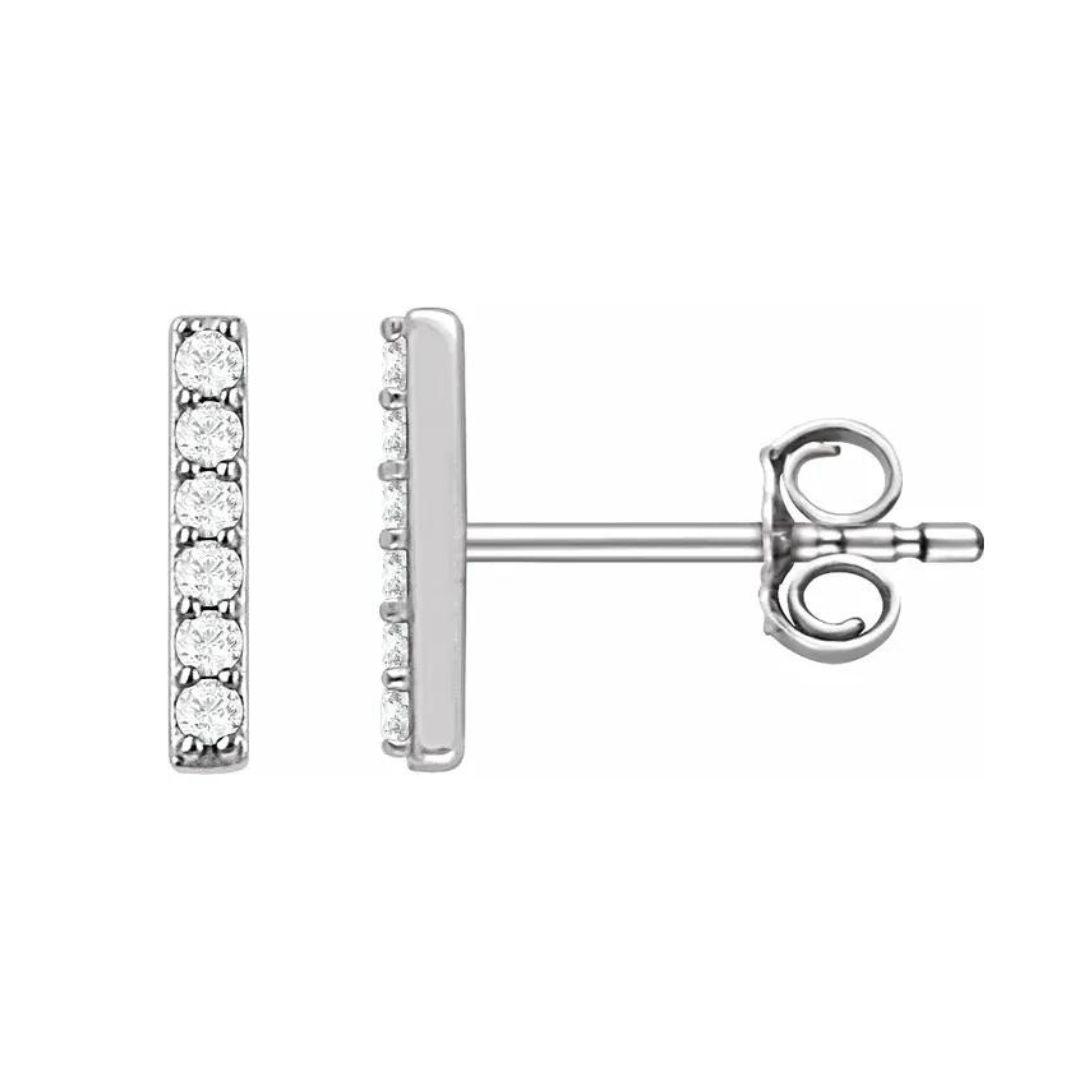 Diamond Bar Studs - Nashelle
