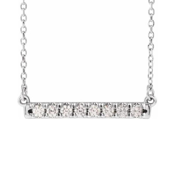 Diamond French-Set Bar Necklace - Nashelle