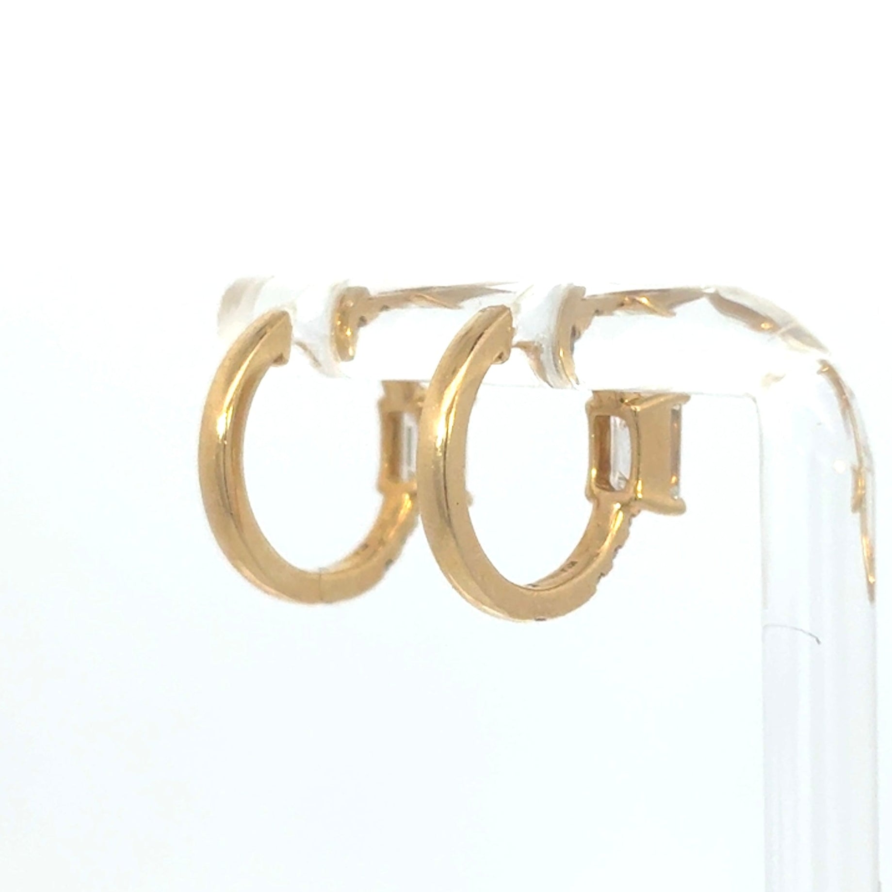 Emerald Cut Diamond Hoops