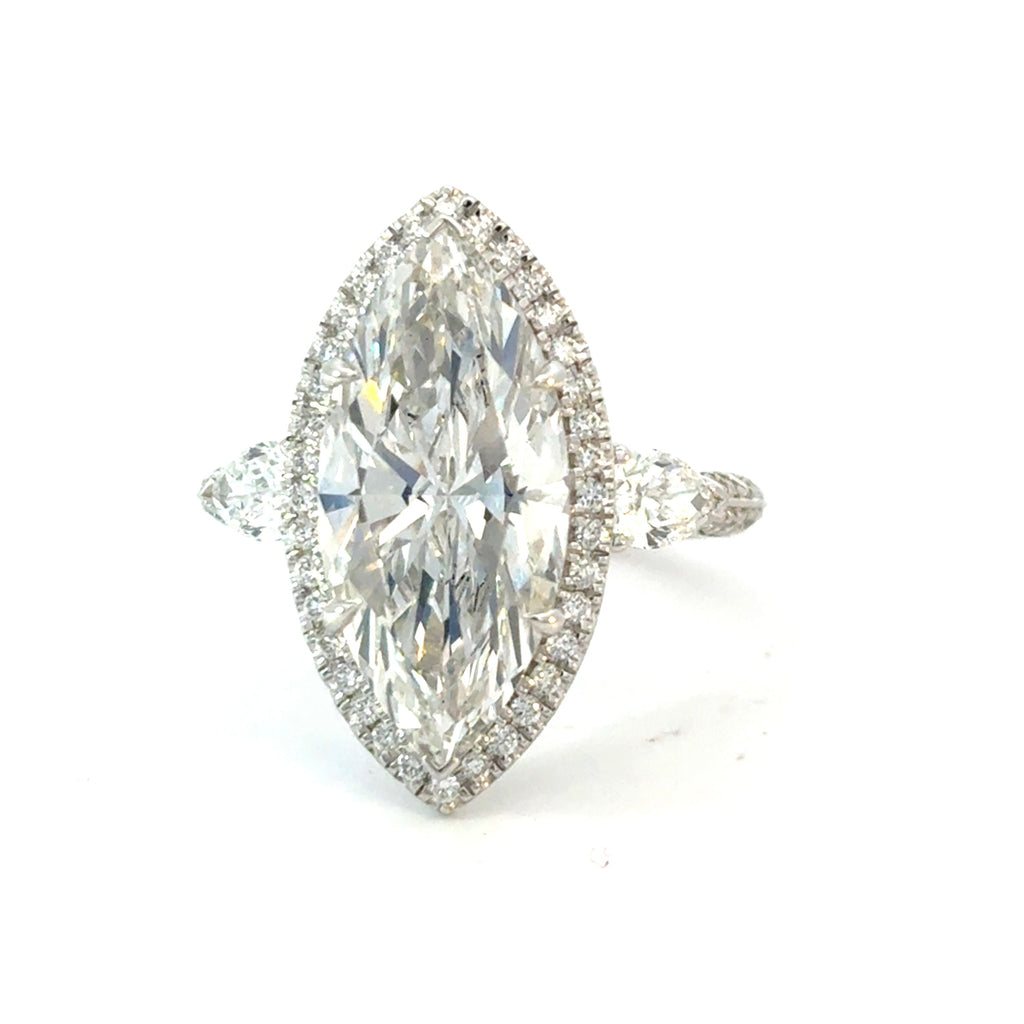 Marquise Diamond Ring with Halo