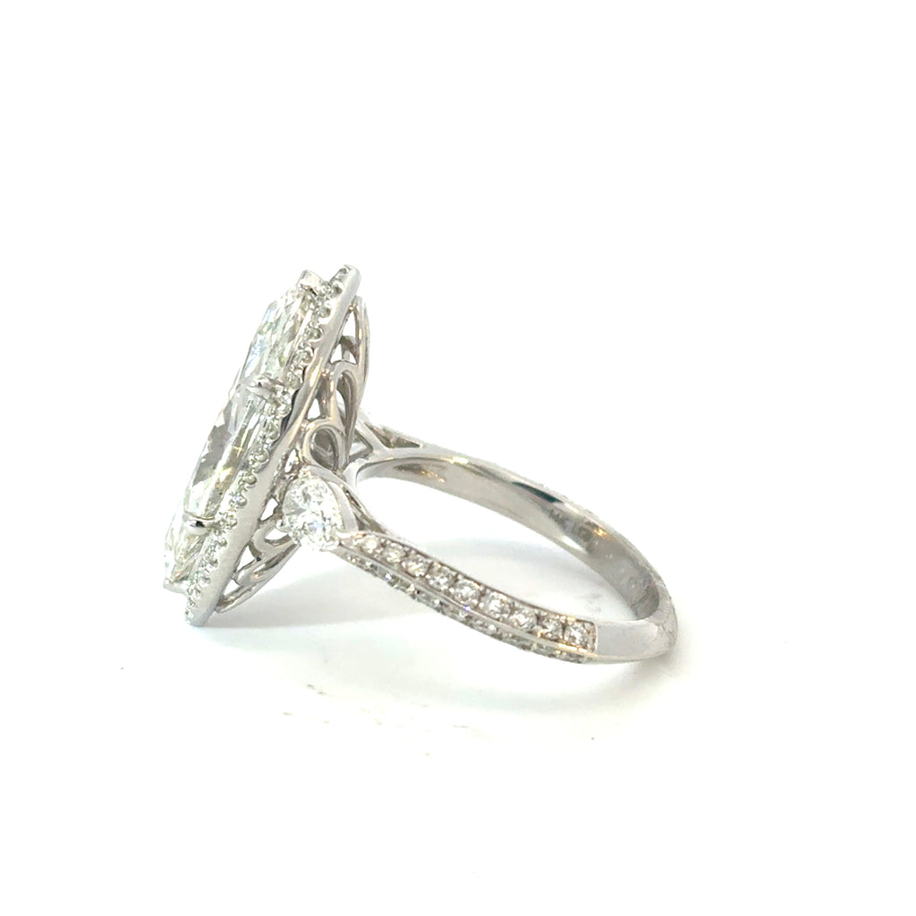 Marquise Diamond Ring with Halo
