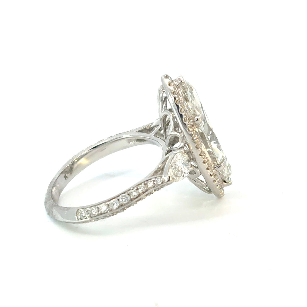 Marquise Diamond Ring with Halo