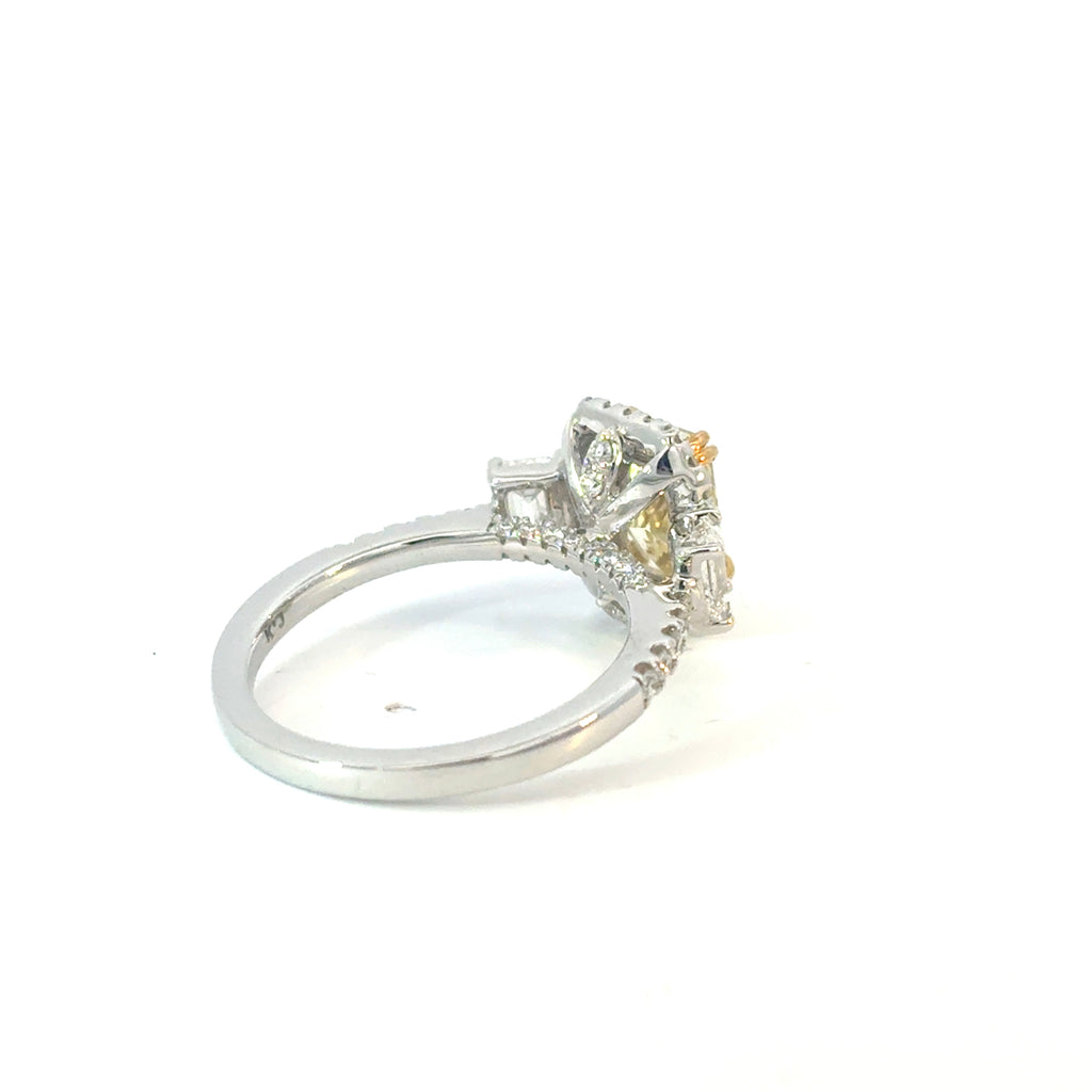 Yellow Emerald Cut Diamond Engagement Ring