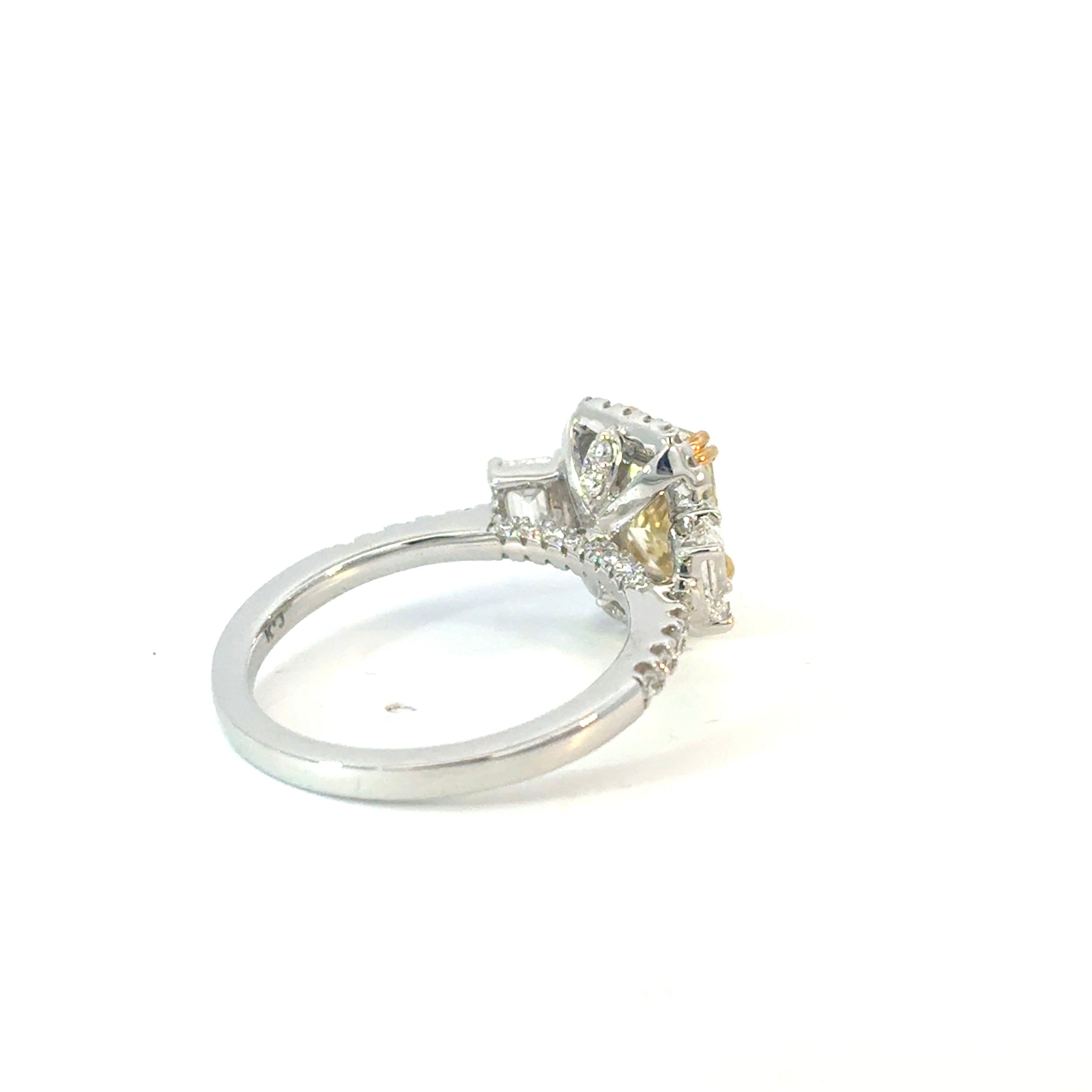 Yellow Emerald Cut Diamond Engagement Ring