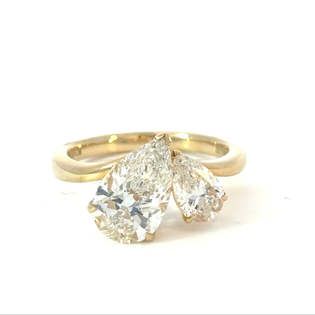 Pair of Pears Diamond Engagement Ring