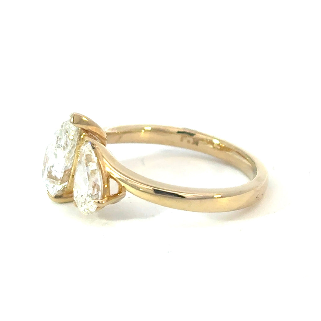 Pair of Pears Diamond Engagement Ring