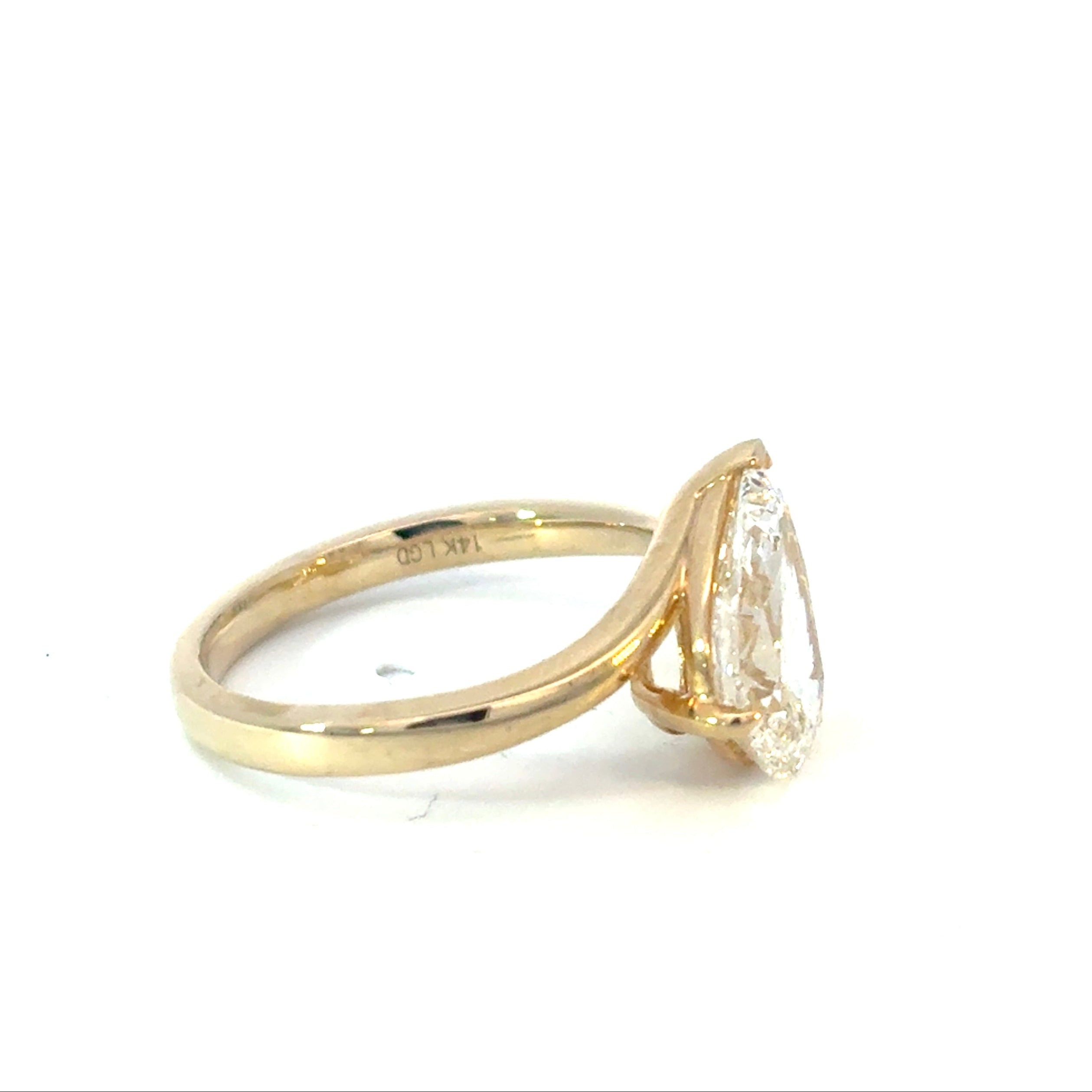 Pair of Pears Diamond Engagement Ring