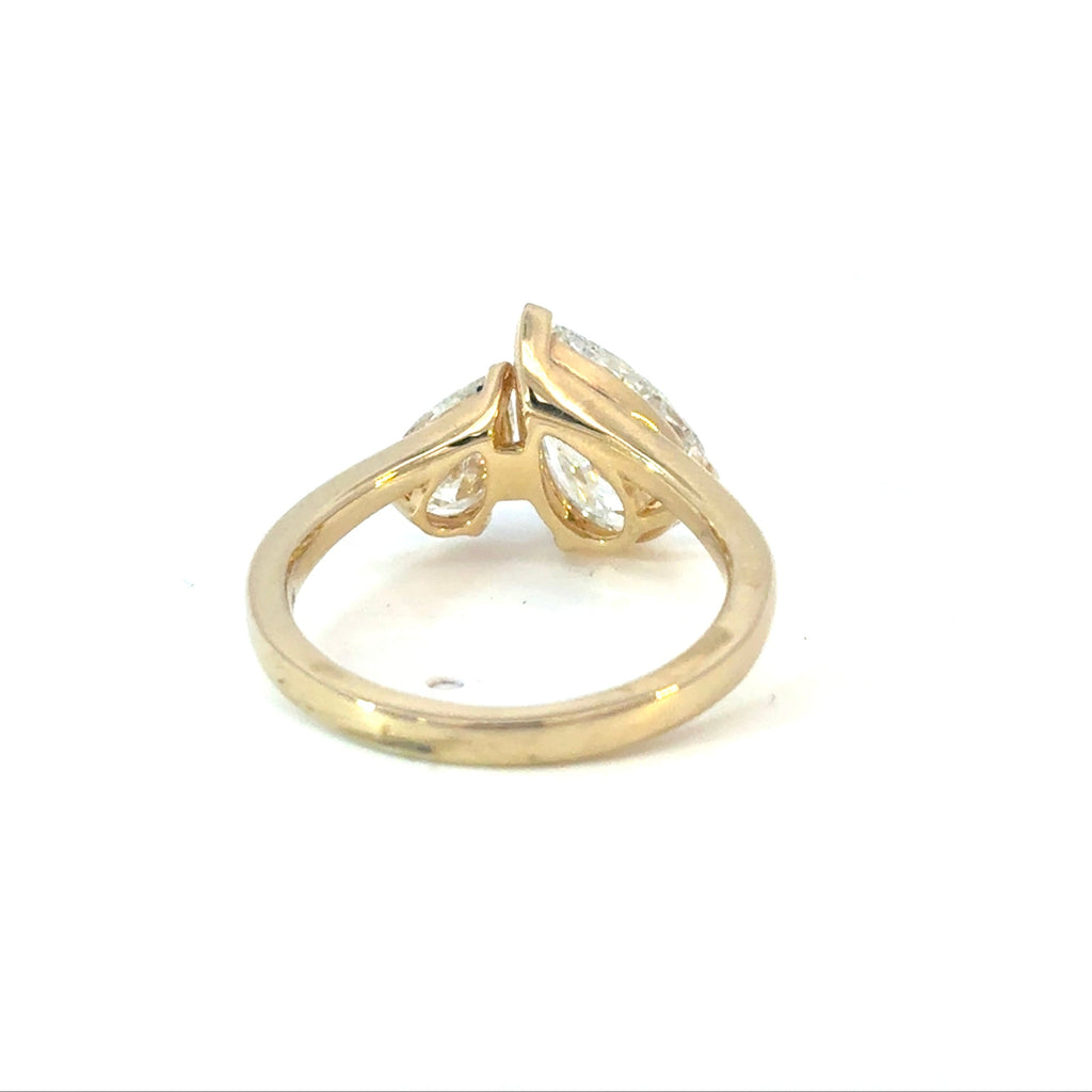 Pair of Pears Diamond Engagement Ring