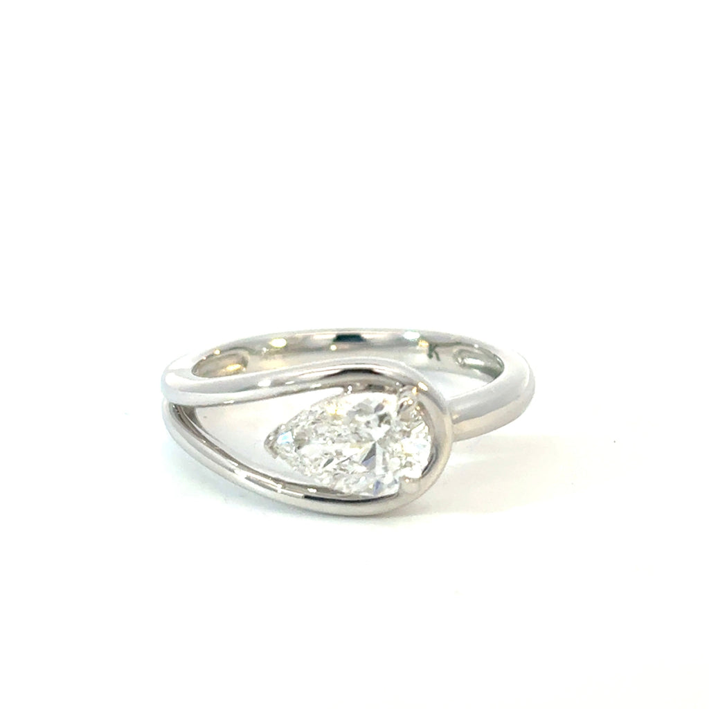 Nestled Pear Diamond Wrap Ring