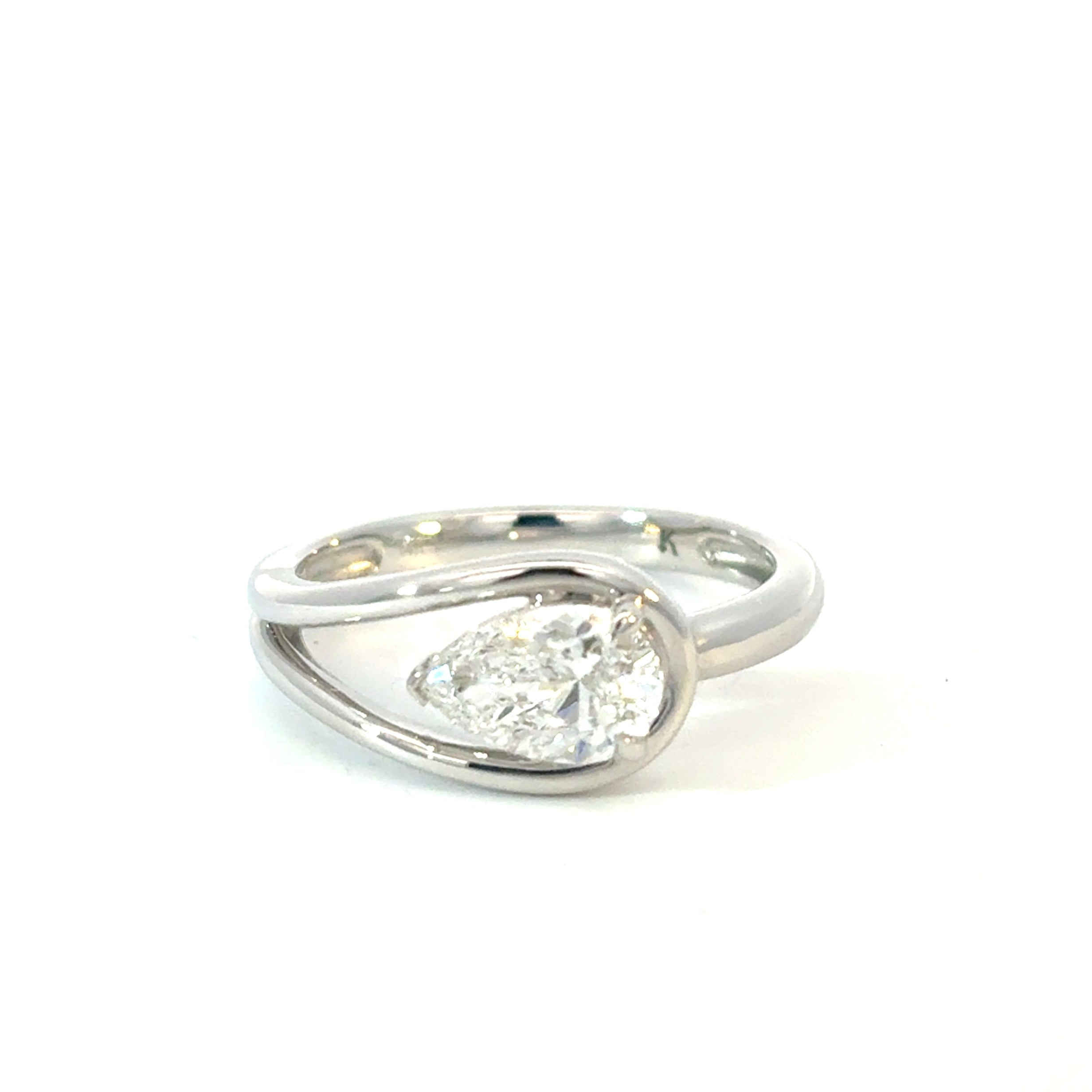 Nestled Pear Diamond Wrap Ring