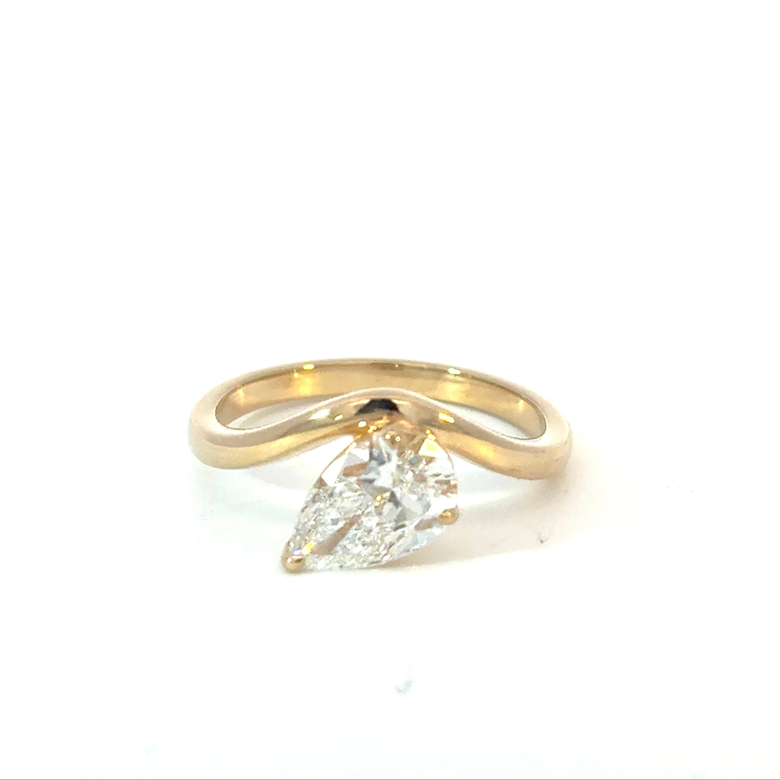 Pear Diamond Prong Set Engagement Ring
