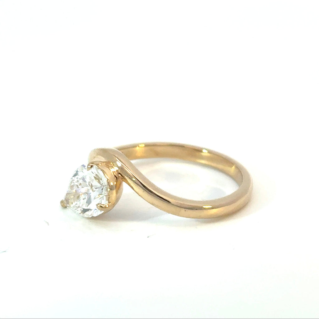 Pear Diamond Prong Set Engagement Ring