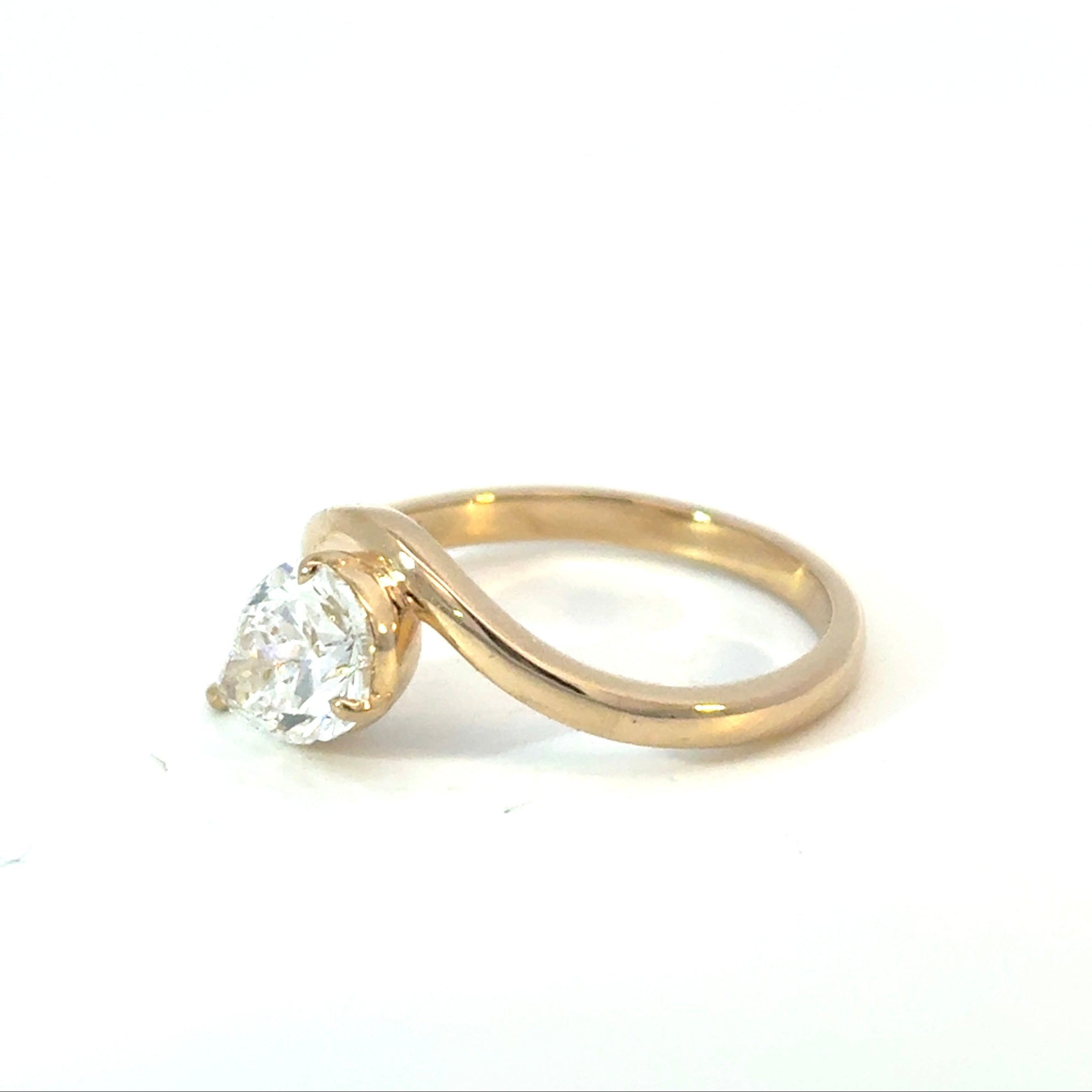 Pear Diamond Prong Set Engagement Ring