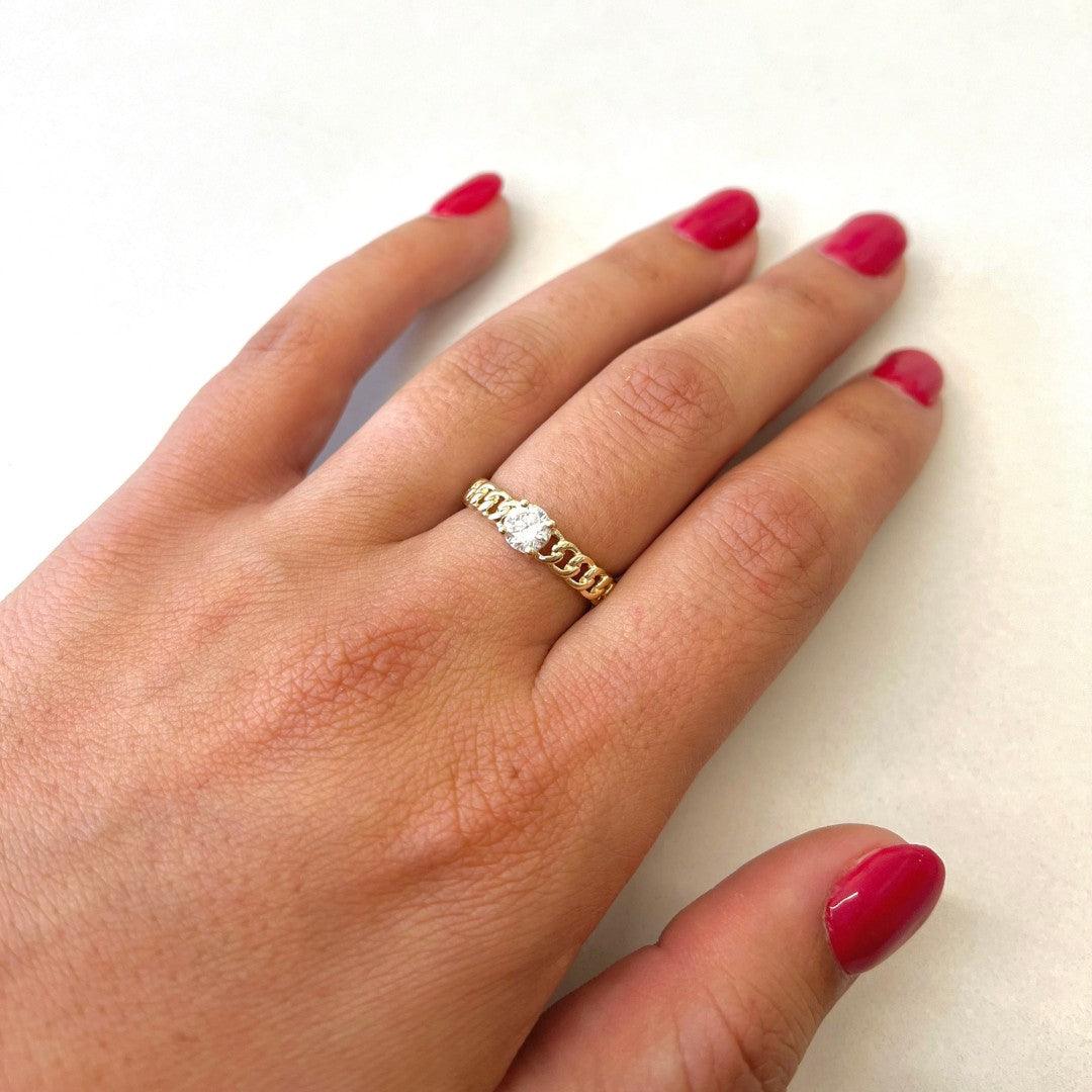 Chain Link Diamond Ring - Nashelle