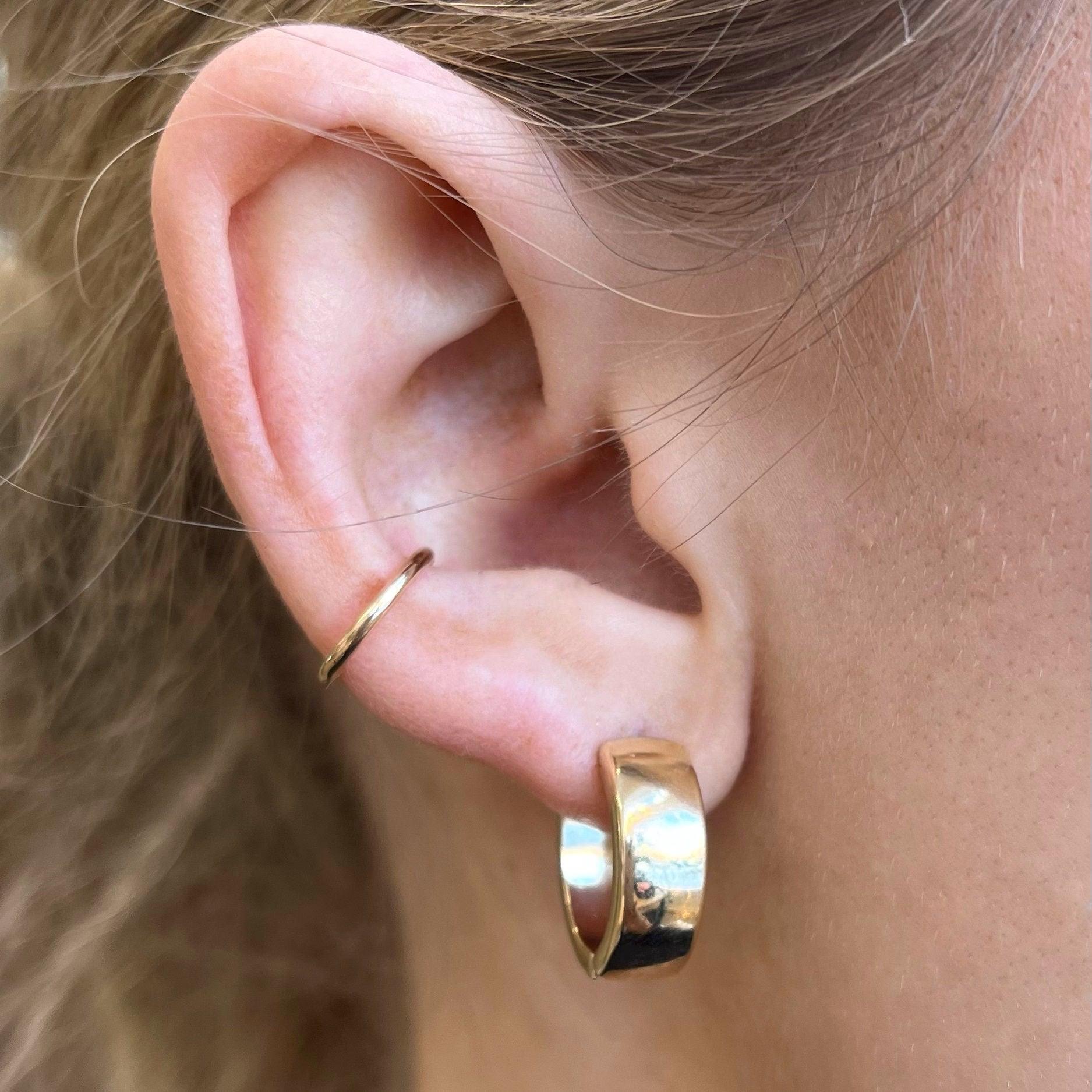 Wide Huggie Earrings - Nashelle