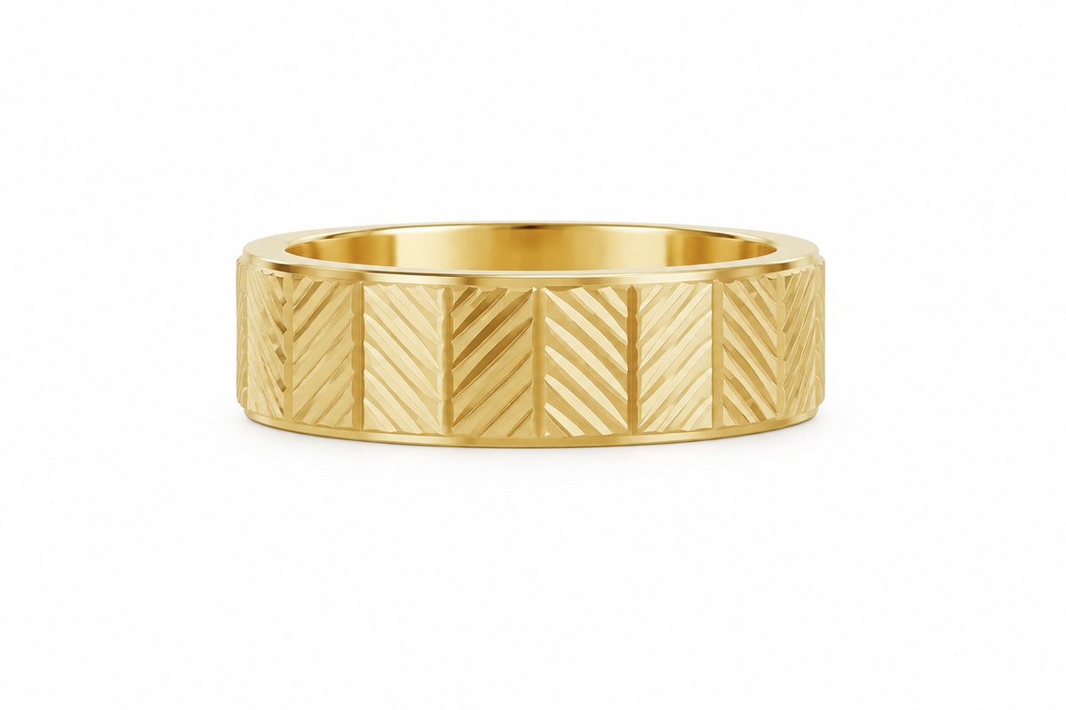 Chevron Grooved Band rotated and resized