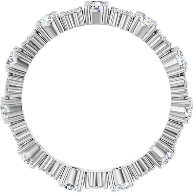 14kwg Floral Diamond Eternity Band