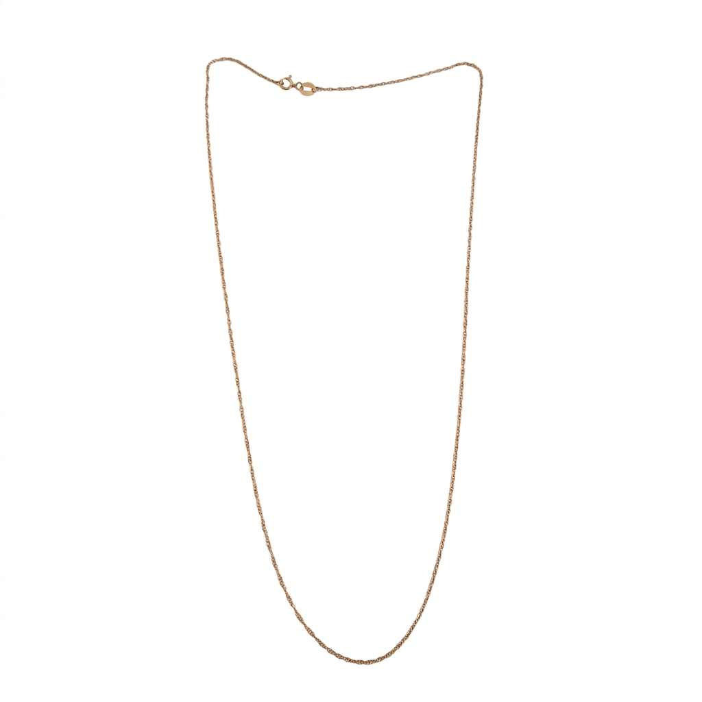 14K Dainty Rope Chain necklace on a white background