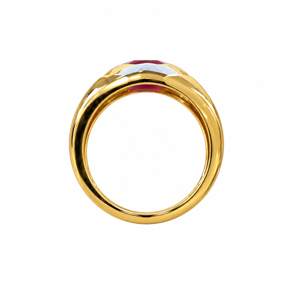 Ruby Ring side profile on a white background