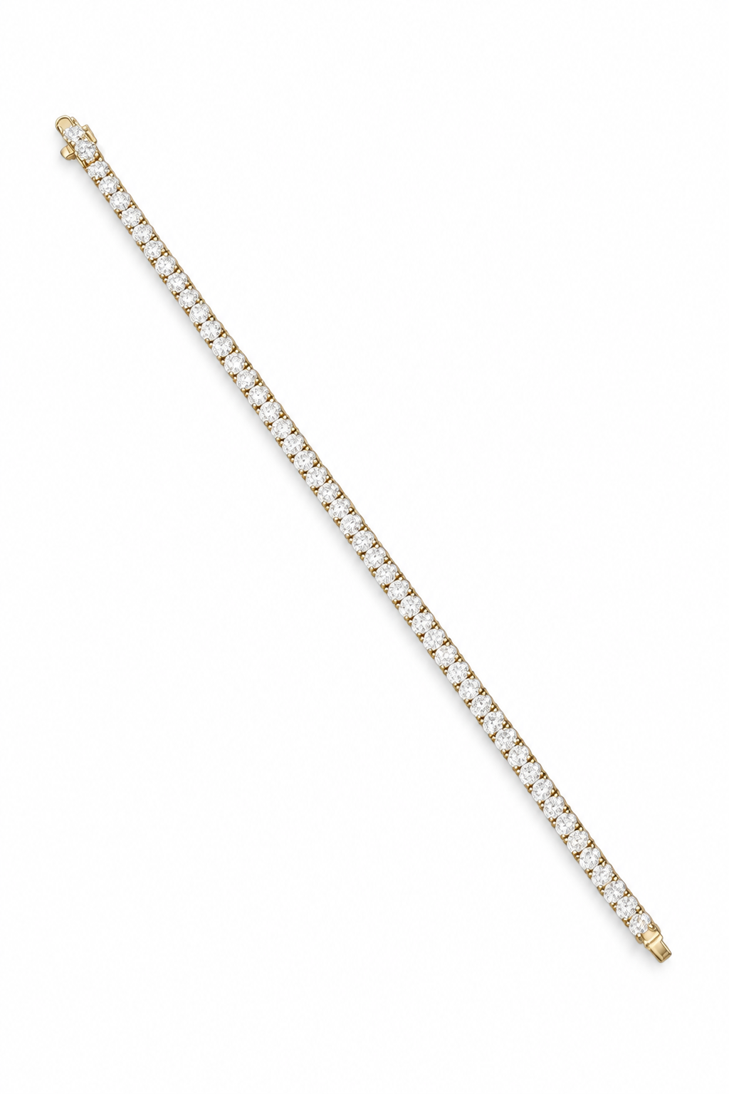 Full-length Aurora diamond tennis bracelet on white background