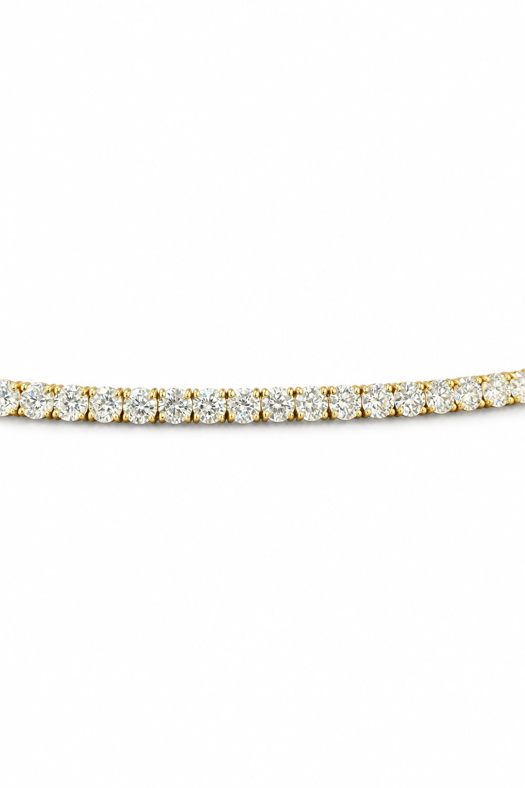 Aurora diamond tennis bracelet close-up on white background