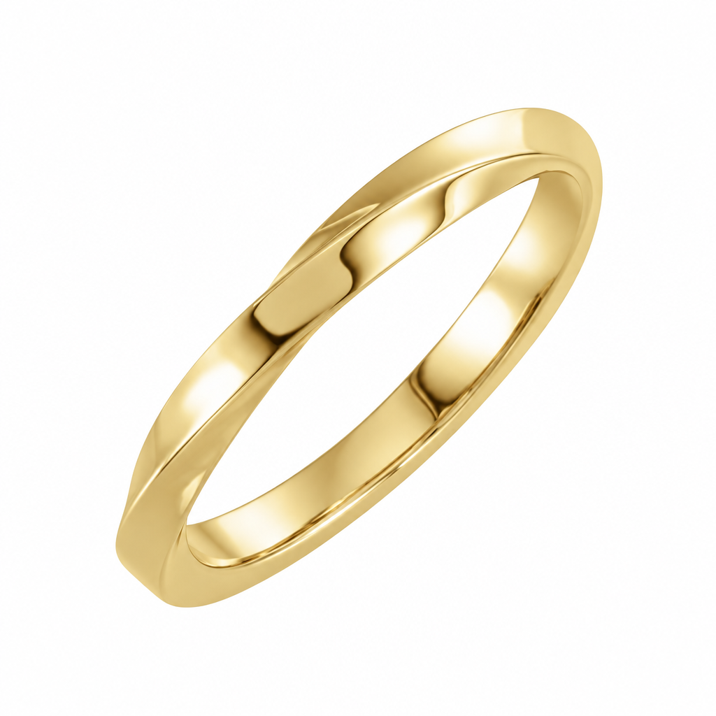 14K Twist Band, front product view on a white background