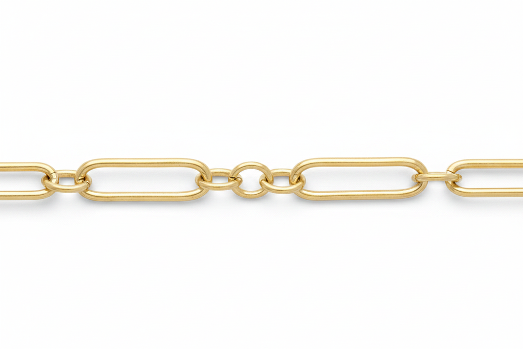 Enhanced Gold Filled Skinny Luxe Chain bracelet on a white background