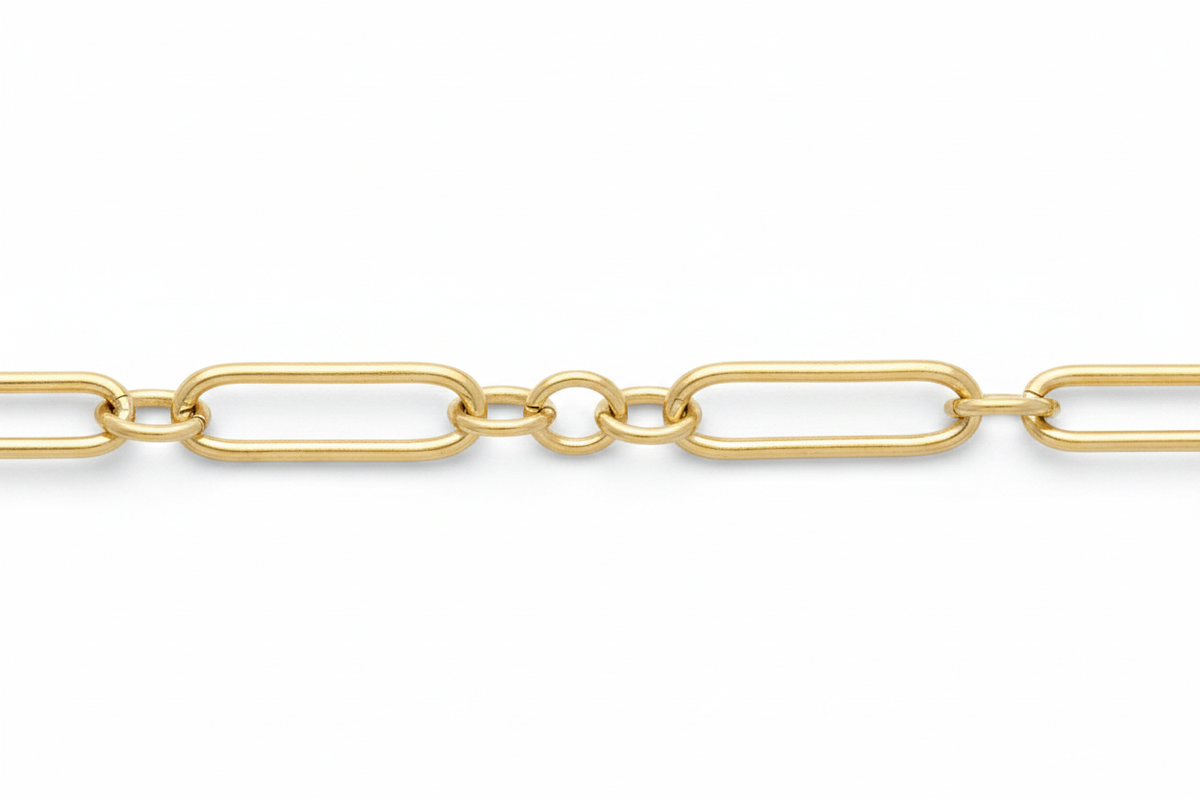 Enhanced Gold Filled Skinny Luxe Chain bracelet on a white background