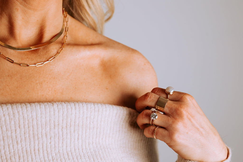 Solid Gold Flat Draw Chain - Nashelle