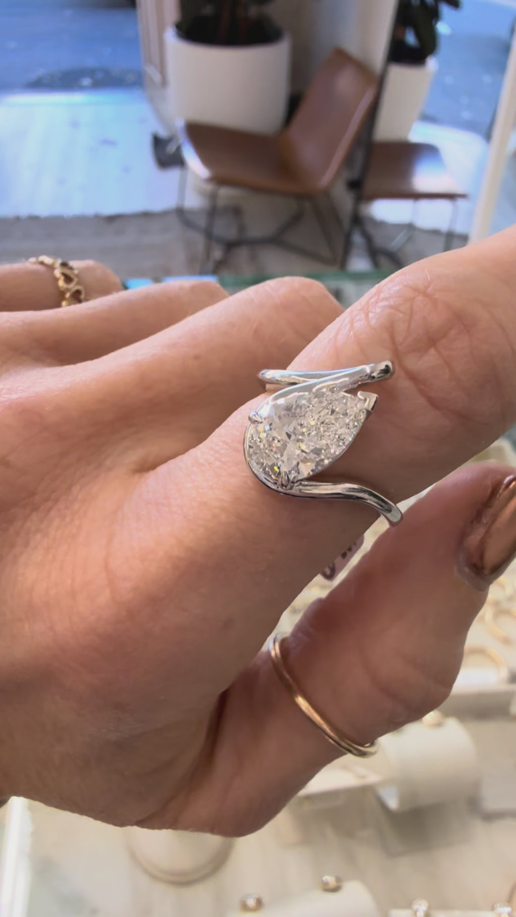 Embrace Pear Diamond Wrap Ring