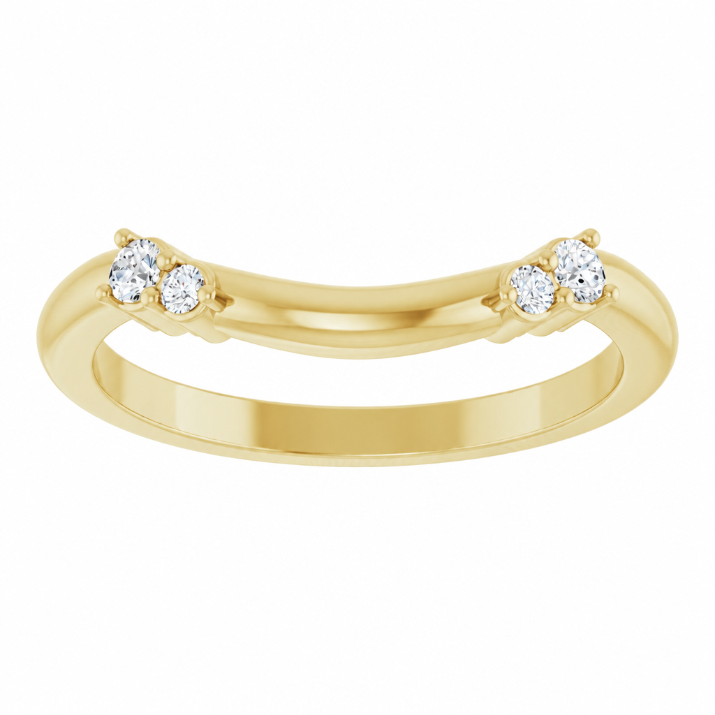 Reframed yellow-gold Double Diamond Contour Band